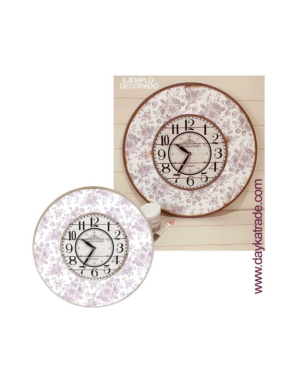 reloj flores malva