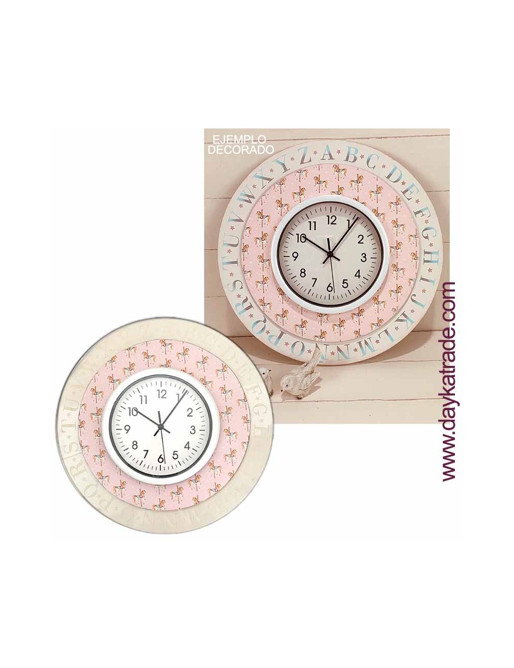 reloj infantil caballitos. rosa