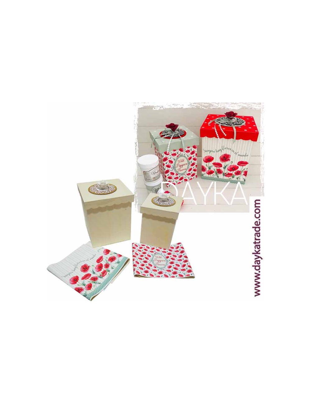 Set cajas amapolas