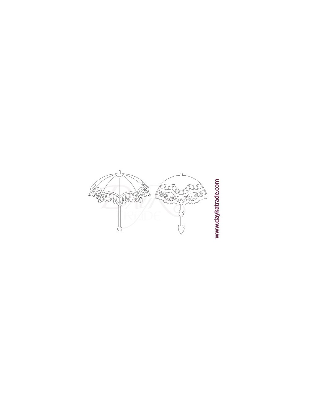 set 2 sombrillas de cartón blanco