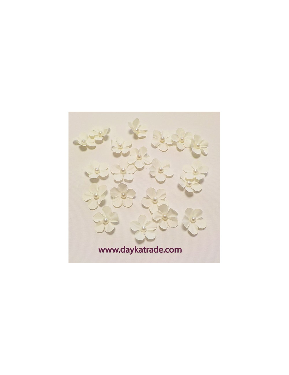 set 20 flores blancas con perla