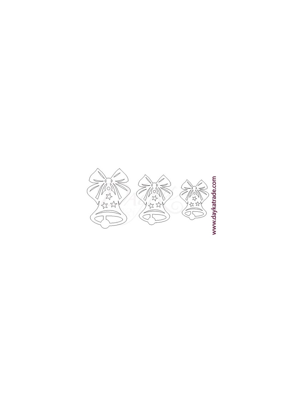 set 3 campanas de cartón blanco