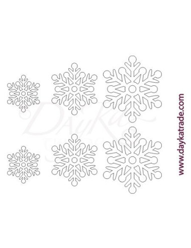 set 6 copos de nieve de cartón blanco