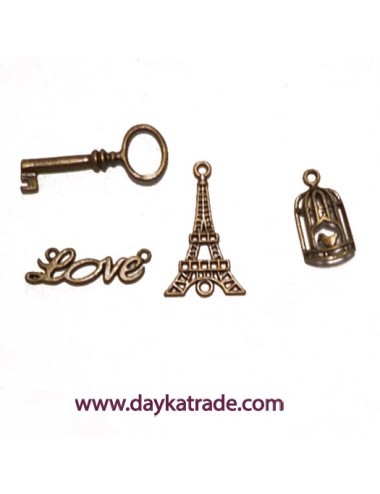 set accesorios metálicos love