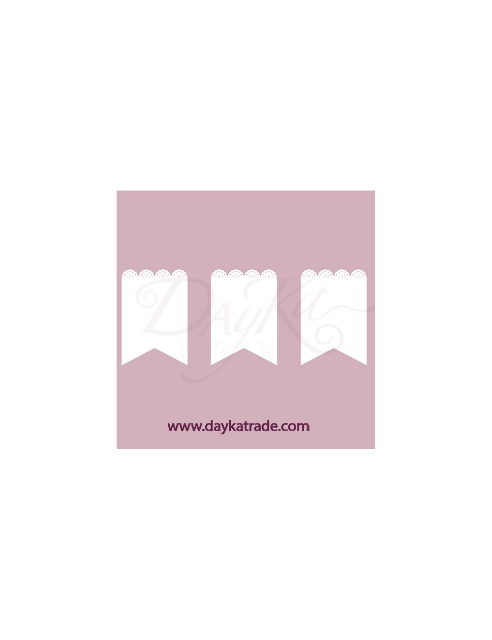 set banderines de cartón blanco
