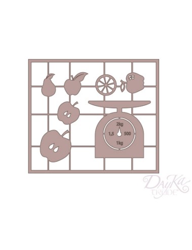 set báscula y frutas
