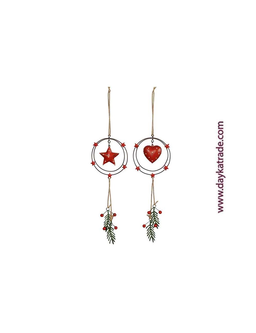 set con 6 aros de metal de estrella y corazón