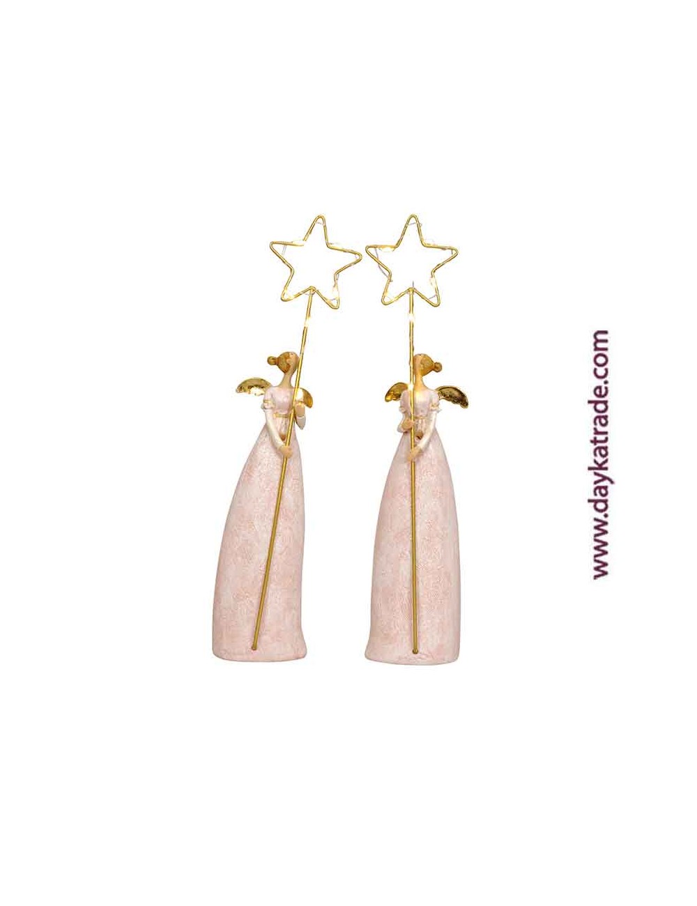 set de 2 angelitas con estrella led