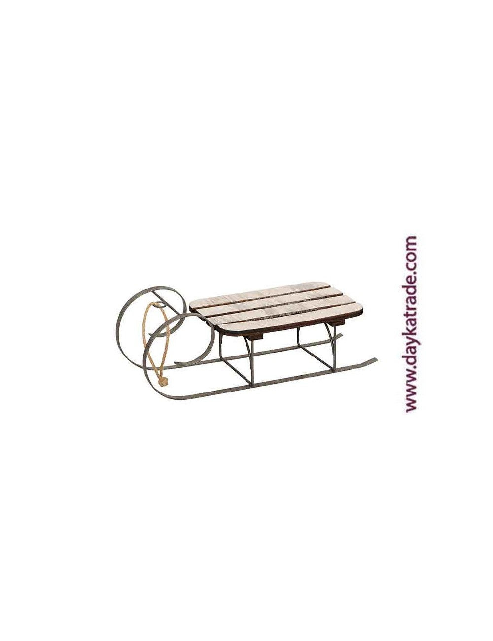 set de 2 trineos de madera / blanco