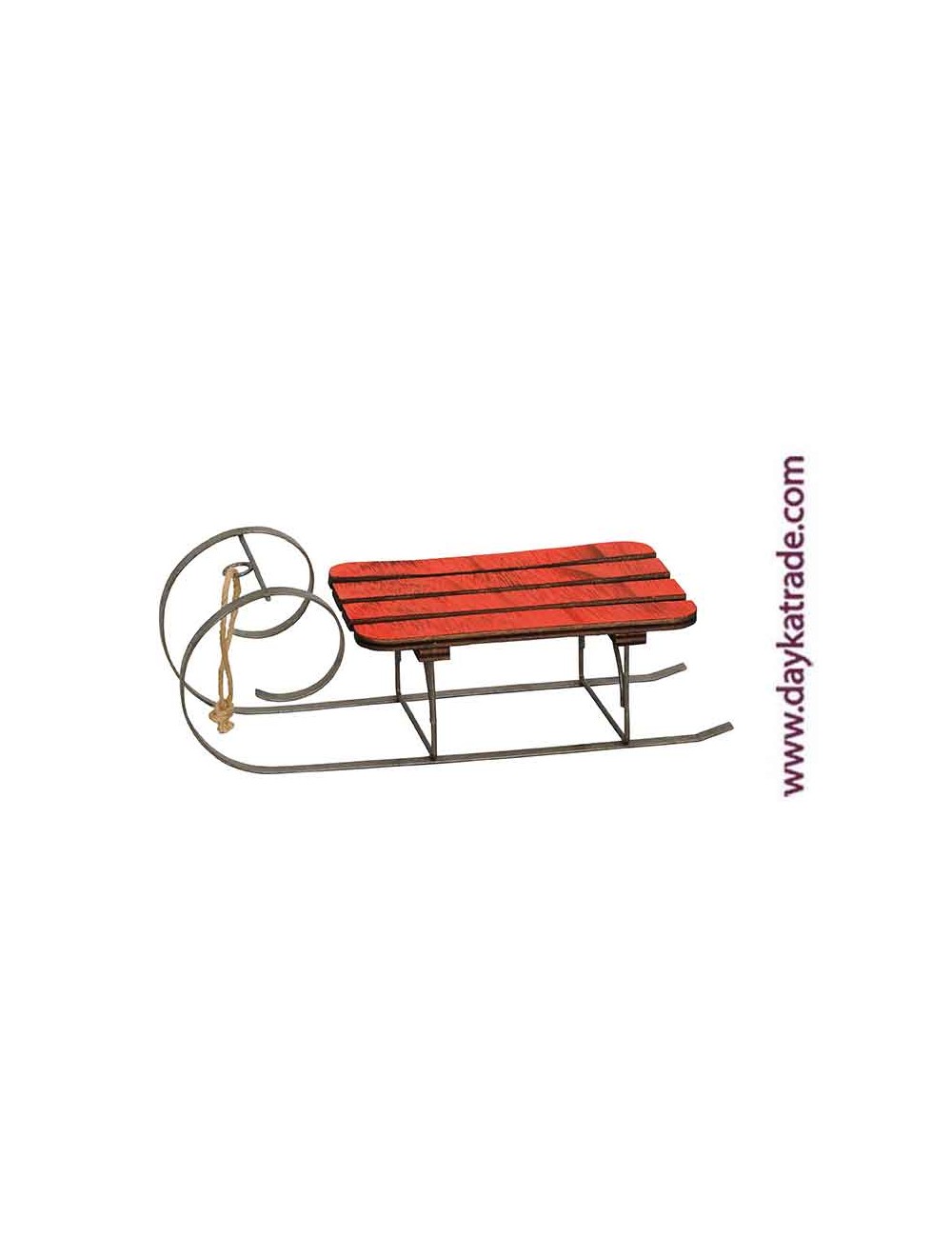 set de 2 trineos rojos