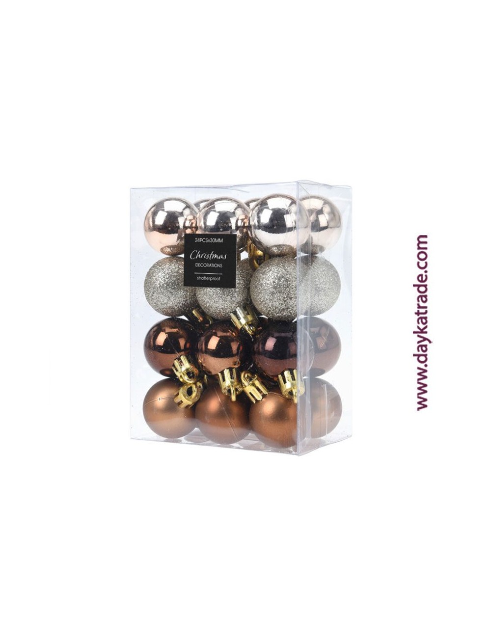 set de 24 bolas para colgar en oro