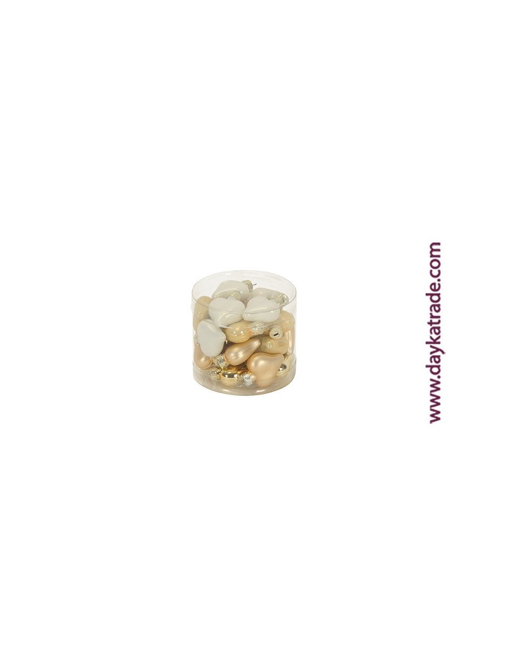 set de 24 corazónes ambar oro mate y brillo