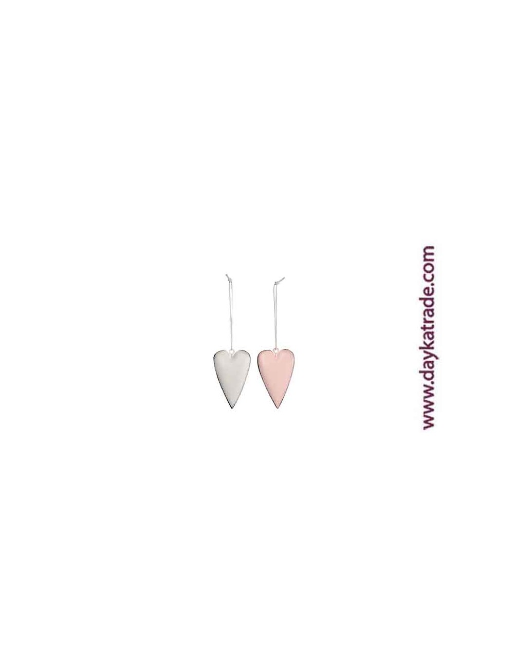 set de 24 corazónes rosas / blancos