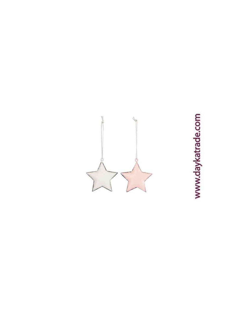 set de 24 estrellas blancas / rosas