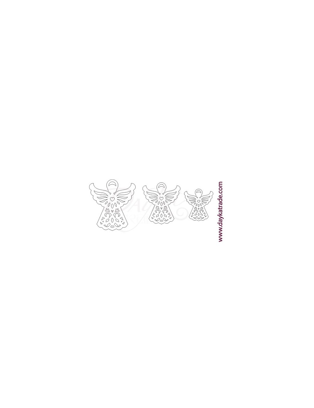 set de 3 ángelitos de cartón blanco