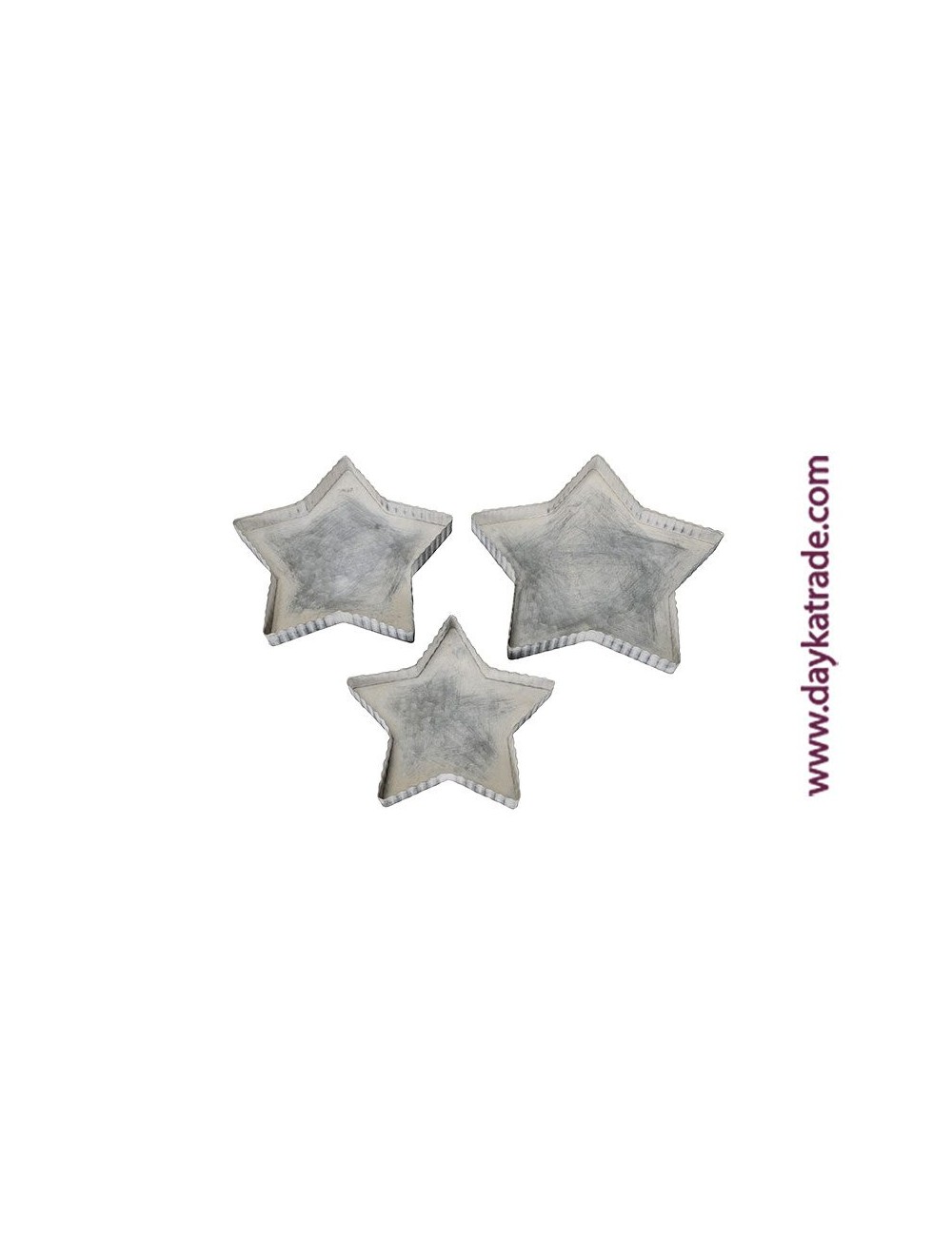 set de 3 bandejas estrellas laton