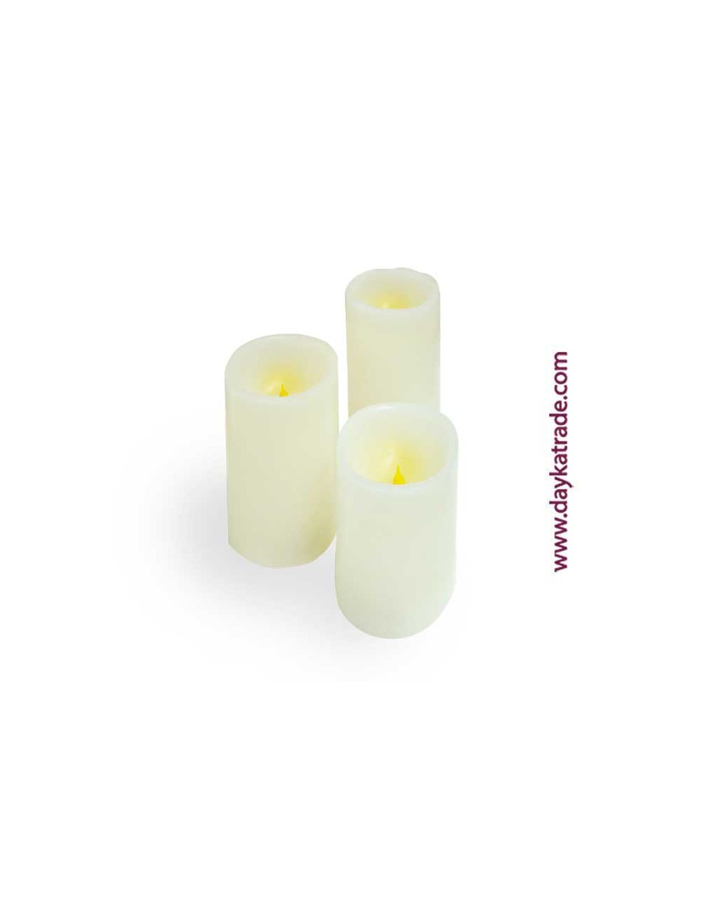 set de 3 velones con mando