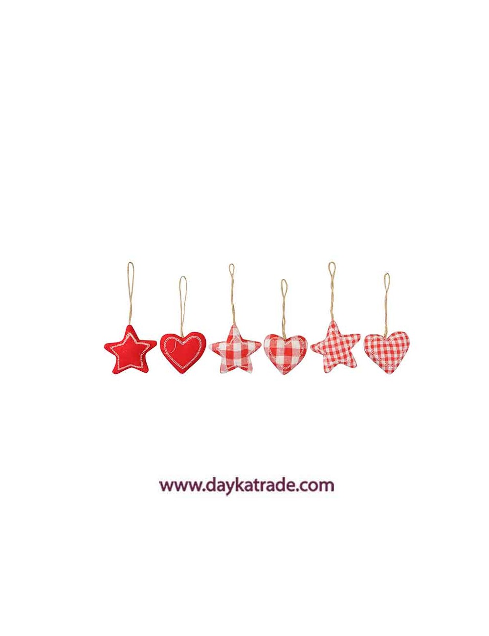 set de 6 parejas de estrellas y corazónes en 6 modelos