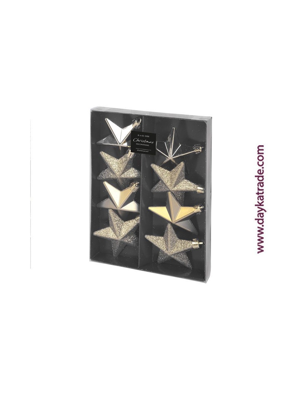 set de 8 estrellas doradas para colgar