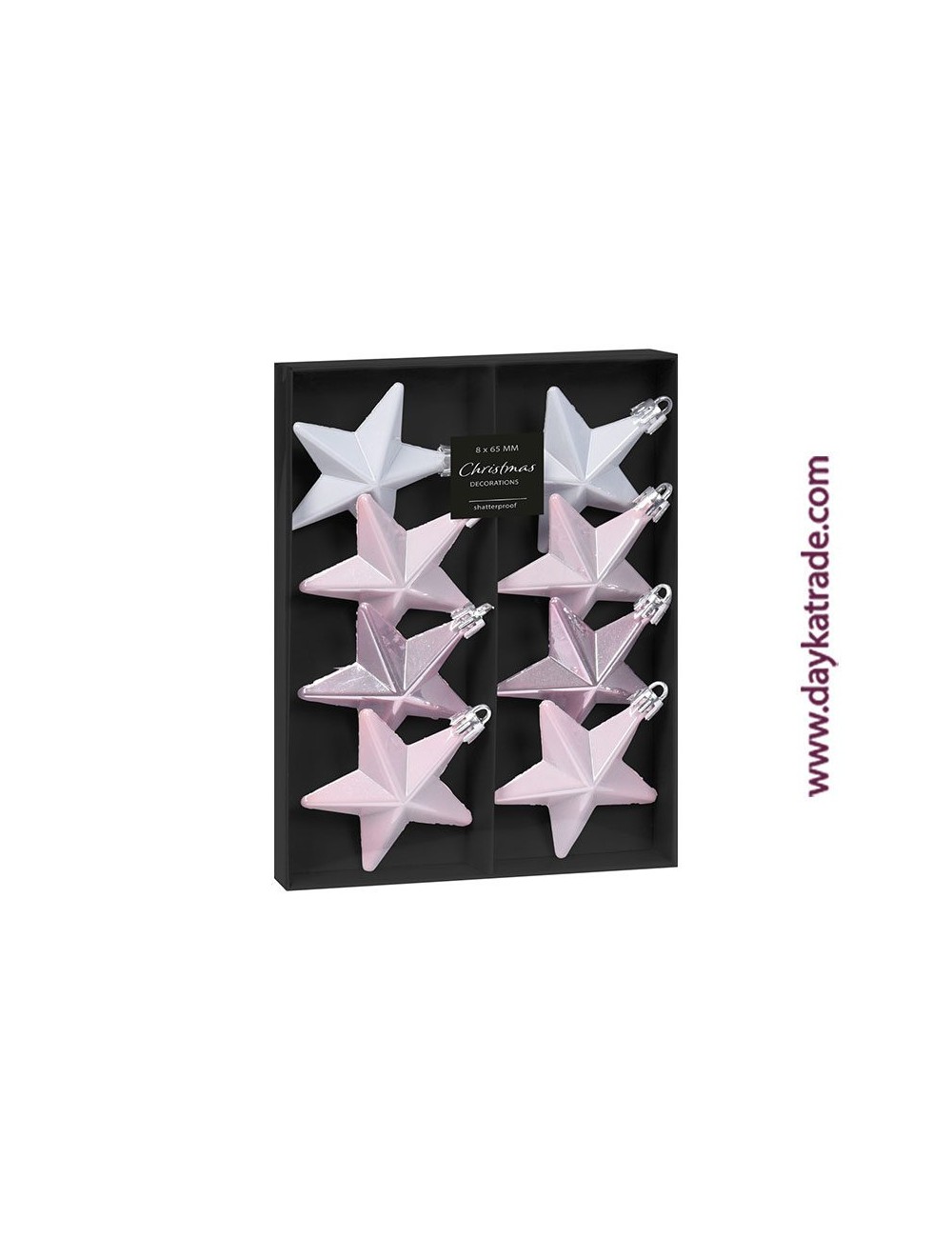 set de 8 estrellas rosas para colgar
