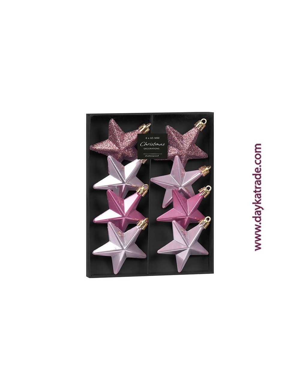 set de 8 estrellas rosas para colgar