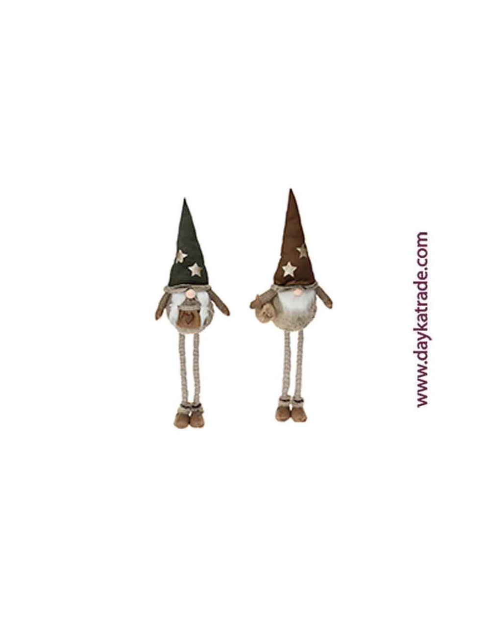 set de gnomos piernas extensibles verde y marrón