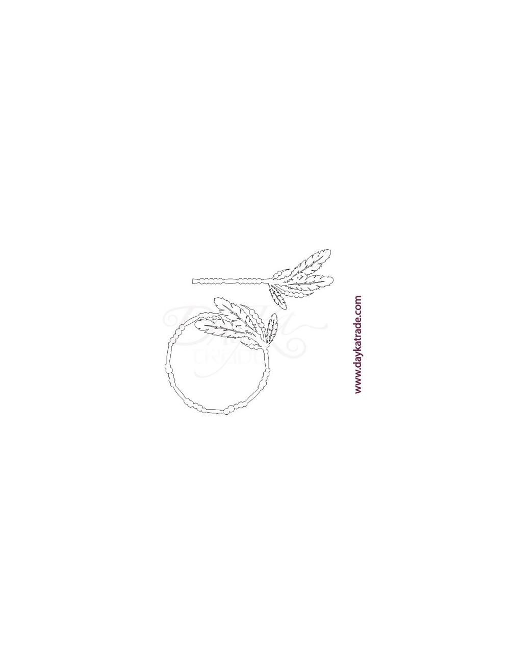 set plumas en círculo y en palo de cartón blanco