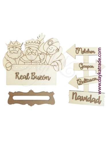 set Reyes Magos buzon con led