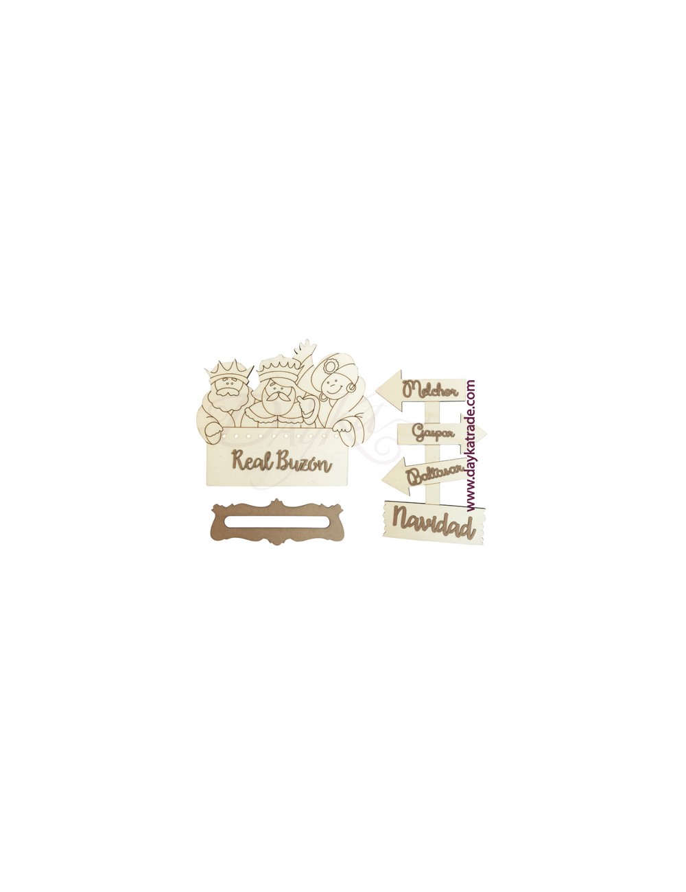 set Reyes Magos buzon con led