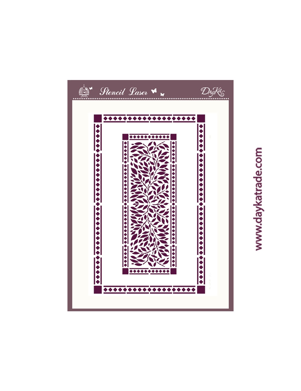 stencil A2 dayka fondo rectangular con ramas