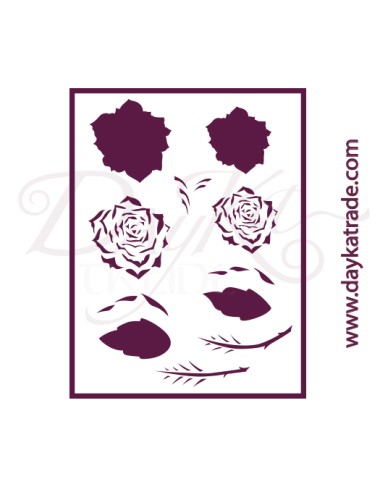 Plantillas de estarcido A4 dayka "rosa" art stencil