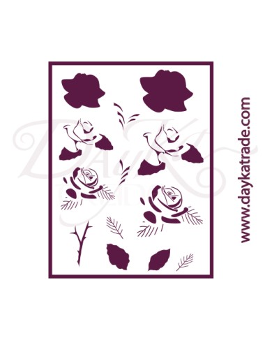 Plantillas de estarcido A4 dayka "rosa" art stencil