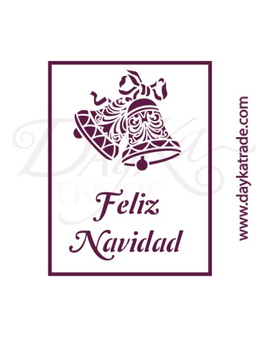 Plantillas de estarcido A4 dayka campanas feliz Navidad