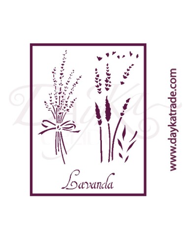 Plantillas de estarcido A4 dayka.  fondo lavanda