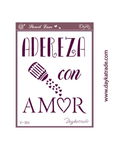 stencil A5 dayka "adereza con amor"