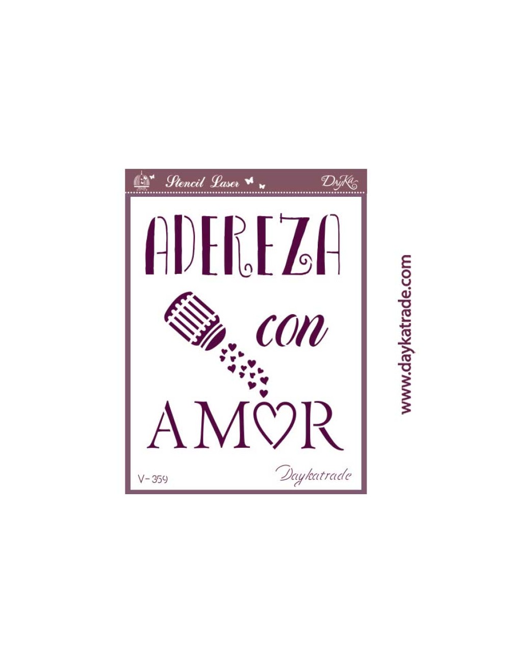 stencil A5 dayka "adereza con amor"