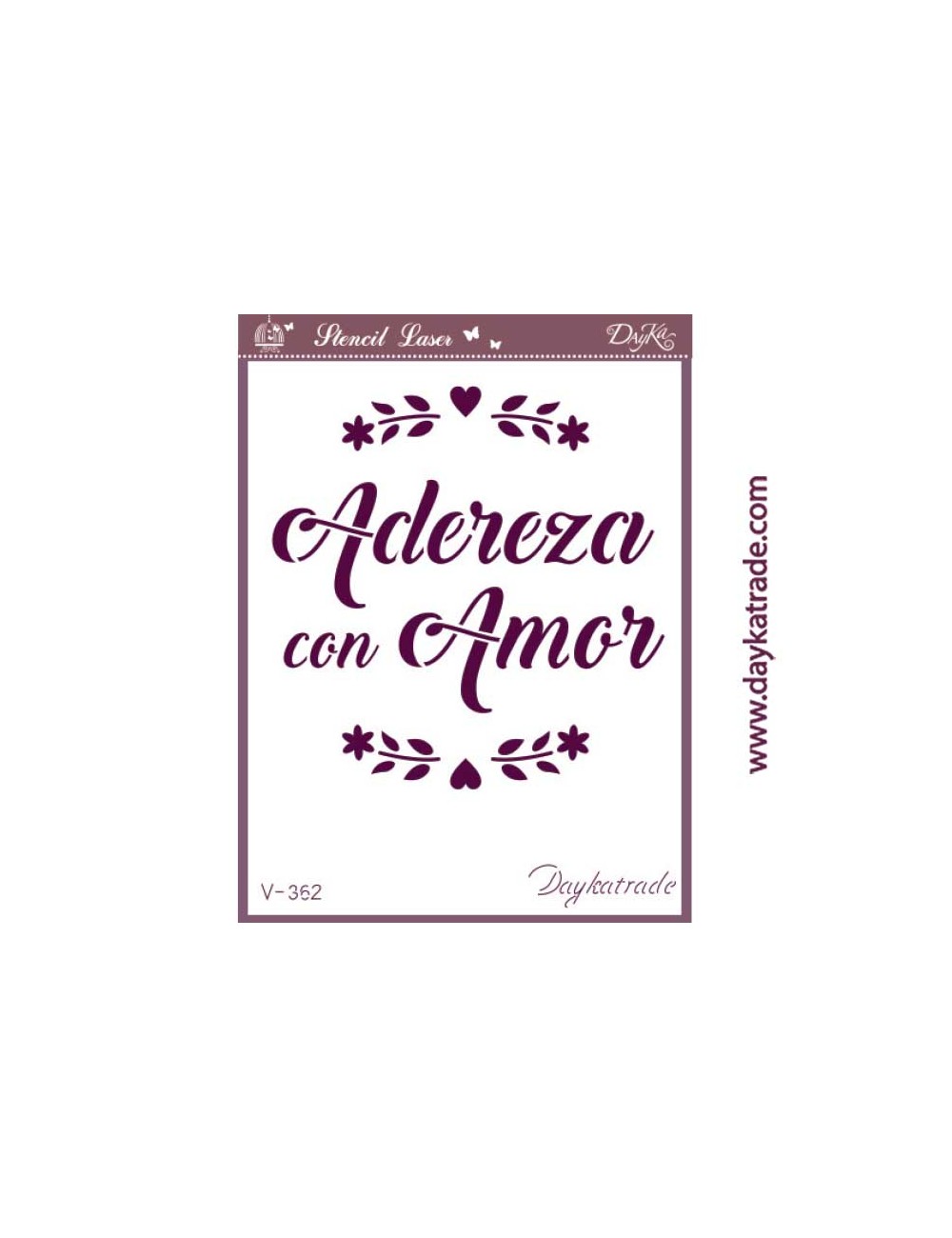 stencil A5 dayka "adereza con amor"