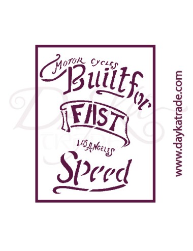 Plantillas de estarcido A4 dayka.  texto "fast and speed"