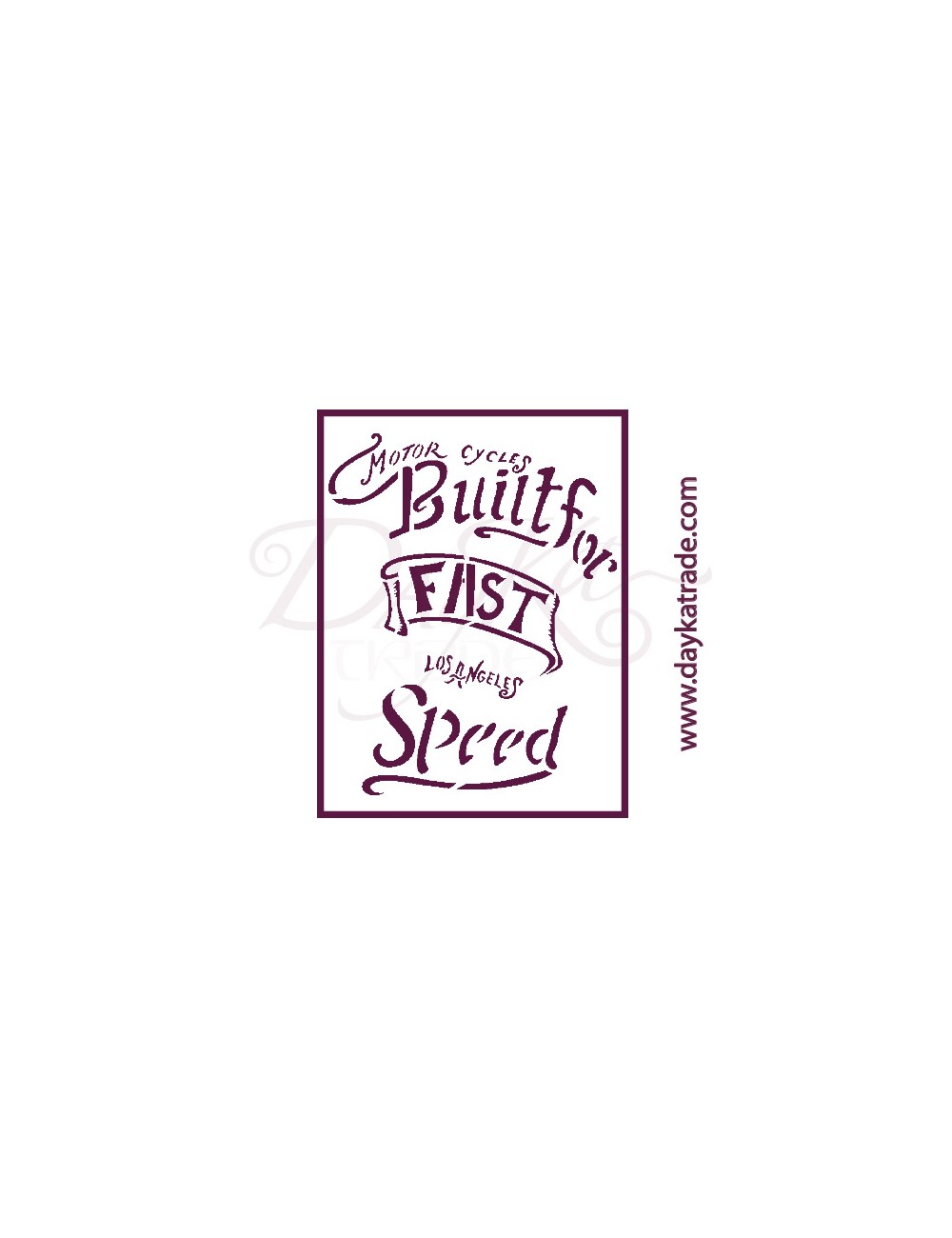 Plantillas de estarcido A4 dayka.  texto "fast and speed"