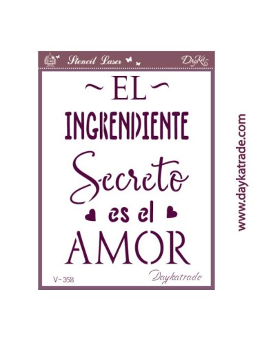 stencil A5 dayka "el ingrediente secreto es el amor"