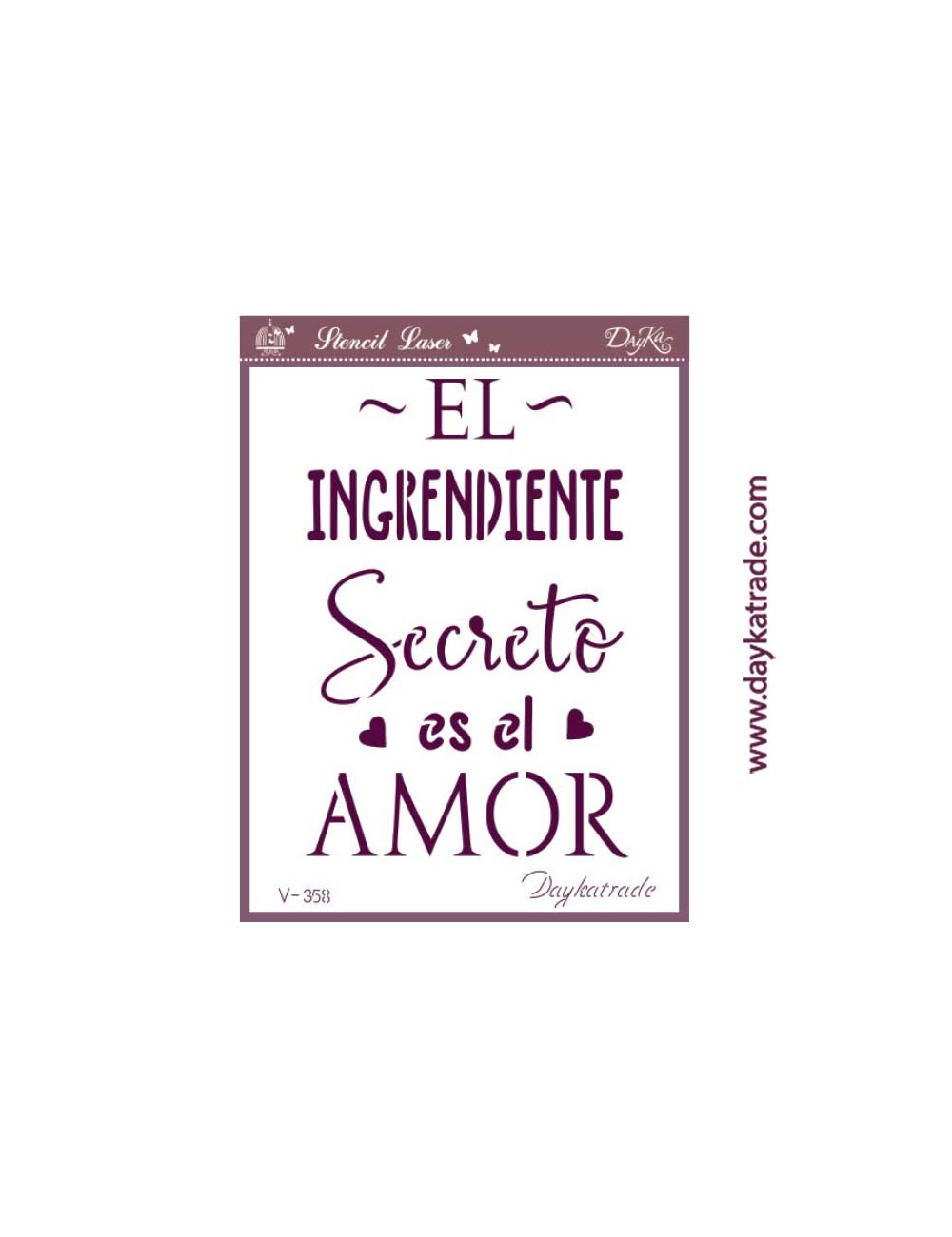stencil A5 dayka "el ingrediente secreto es el amor"
