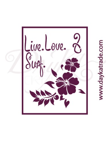 stencil A5 dayka "live lovesurf"