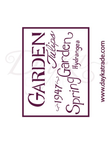 stencil A5 dayka "texto garden"