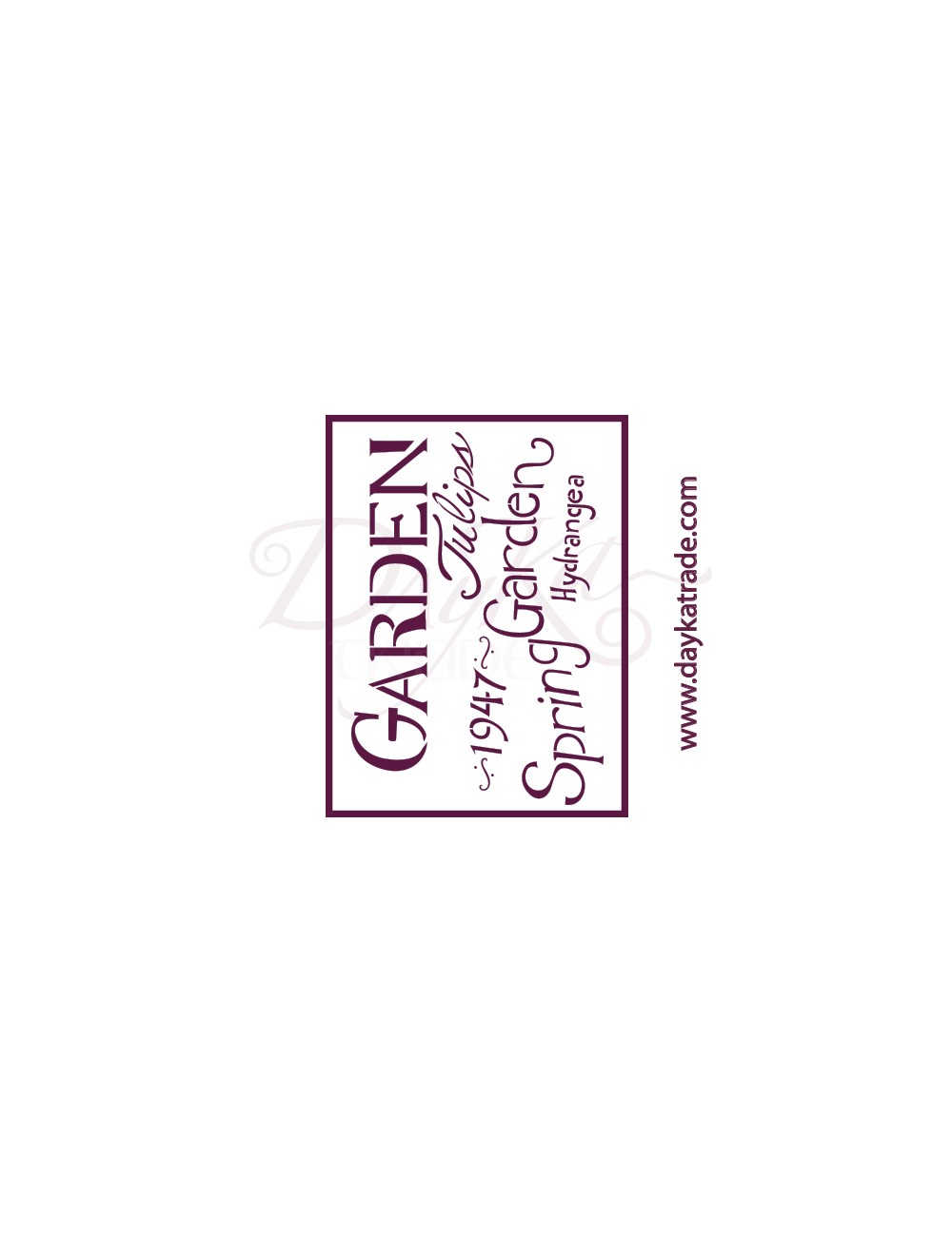 stencil A5 dayka "texto garden"