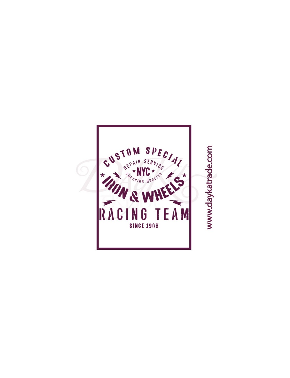 Plantillas de estarcido A4 dayka.  texto motos "iron & wheel"