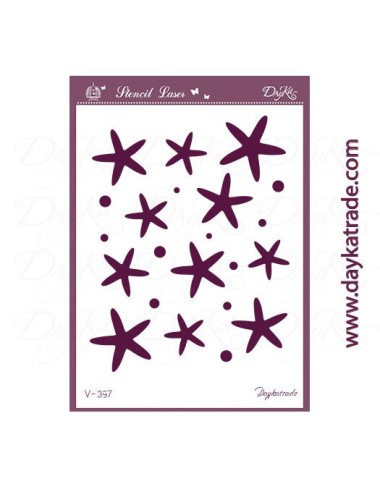 stencil A5 dayka estrellas de mar