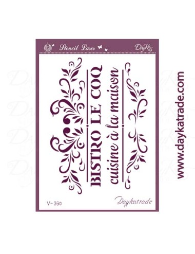 stencil A5 dayka etiqueta bistro le coq