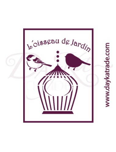 stencil A5 dayka fondo "l'oisseau de jardin".