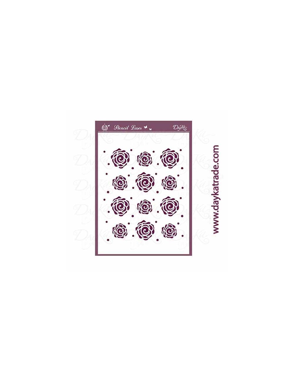 stencil A5 dayka fondo rosas