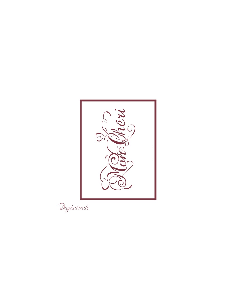 stencil A5 dayka texto "mon chery"